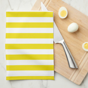 Monogram van de citrusseksen van Bright Gele Strip Theedoek