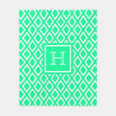 Monogram van de familie Neo Mt Groen diamantpatroo Fleece Deken (Voorkant)
