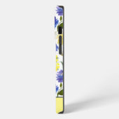 Monogram van de Feminine Yellow en Blue flow iPhone Hoesje (Linkerkant)