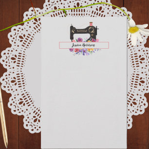 Monogram van de Floral  naaigmachine Briefpapier