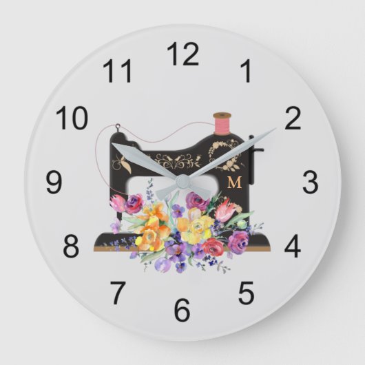Monogram van de Floral  naaigmachine Grote Klok (Voorkant)