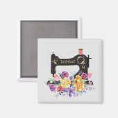 Monogram van de Floral  naaigmachine Magneet (Voorkant / Achterkant)