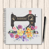Monogram van de Floral  naaigmachine Notitieboek