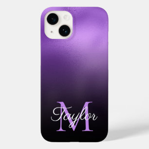 Monogram van de Folie van de zwarte en Lila Paarse Case-Mate iPhone 14 Hoesje