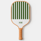 Monogram van de Green & White Stripes Country Club Pickleball Paddle (Voorkant)