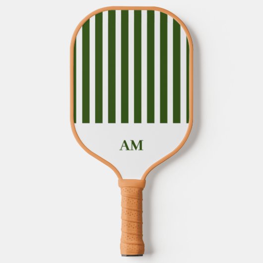Monogram van de Green & White Stripes Country Club Pickleball Paddle (Voorkant)