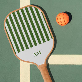 Monogram van de Green & White Stripes Country Club Pickleball Paddle