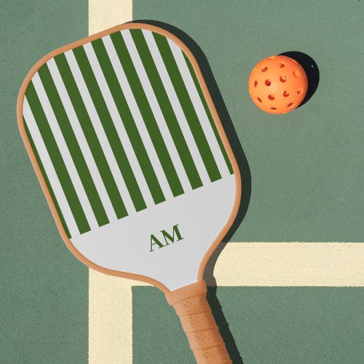 Monogram van de Green & White Stripes Country Club Pickleball Paddle