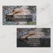 Monogram van de grijze rechthoek met olijfboomscho visitekaartje (Voorkant / Achterkant)