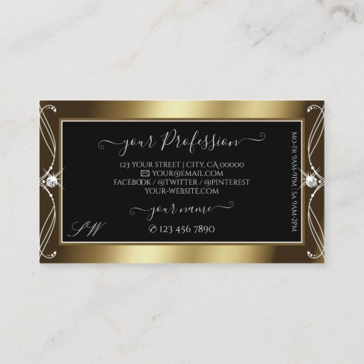 Monogram van de groene groene gouden juwelen van O Visitekaartje (Achterkant)