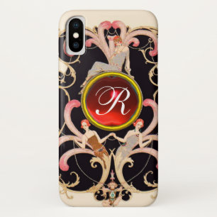 MONOGRAM VAN DE HALFEDELSTEEN VAN DE MODE VAN DE iPhone X HOESJE