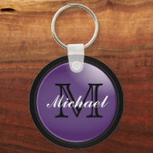 Monogram van de klasse Zwart-Paars - Naam Sleutelhanger (Voorkant)
