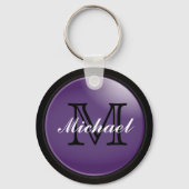 Monogram van de klasse Zwart-Paars - Naam Sleutelhanger (Achterkant)