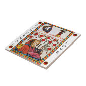 MONOGRAM VAN DE LADZIJDE, wit rood gem Tegeltje (Zijkant)