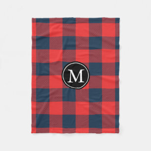 Monogram van de Marine en de Rode Buffel Fleece Deken