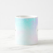 Monogram van de moderne Pastel Blauw en Paarse Wat Koffiemok (Center)