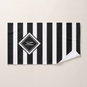 Monogram van de moderne Zwart-witte Stripes Famili Handdoek (Handdoek)