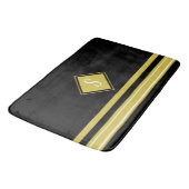 Monogram van de moderne zwarte en goudstapes famil badmat (Gekanteld)