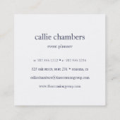 Monogram van de Munt en de Zeemacht Vierkante Visitekaartje (Achterkant)