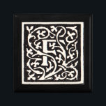Monogram van de Nieuwe Titel Cadeaudoosje<br><div class="desc">Art nouveau Letters - Monogrammen van de Arts & Crafts Movement. Deze letter F is een prachtig robuust monogram dat in 1901 werd gemaakt en in een set boeken werd gepubliceerd. Het monogram F wordt omringd door een prachtig, met de hand getekend wijnstokpatroon, heel erg in de stijl van de...</div>