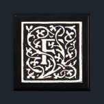 Monogram van de Nieuwe Titel Cadeaudoosje<br><div class="desc">Art nouveau Letters - Monogrammen van de Arts & Crafts Movement. Deze letter F is een prachtig robuust monogram dat in 1901 werd gemaakt en in een set boeken werd gepubliceerd. Het monogram F wordt omringd door een prachtig, met de hand getekend wijnstokpatroon, heel erg in de stijl van de...</div>