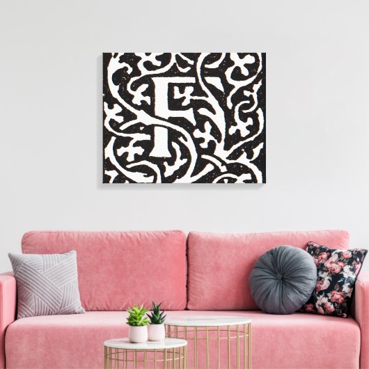 Monogram van de Nieuwe Titel Canvas Afdruk (Insitu (Woonkamer))