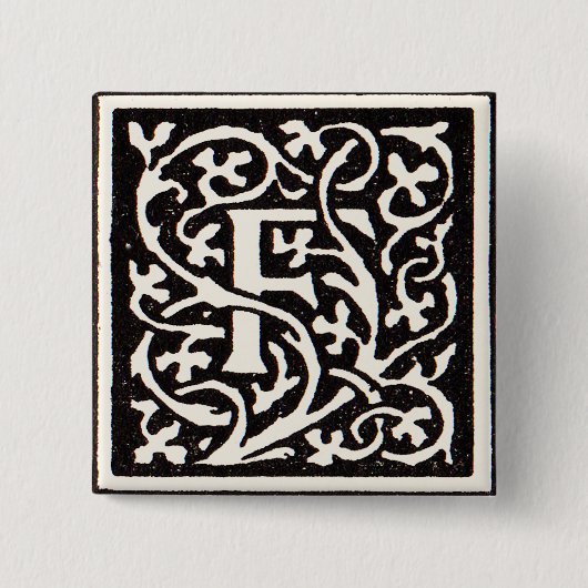 Monogram van de Nieuwe Titel Vierkante Button 5,1 Cm (Voorkant)