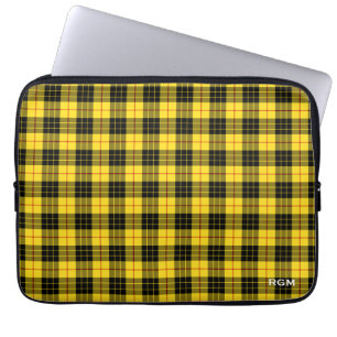 Monogram van de Plaid van het Geruite Schotse Laptop Sleeve