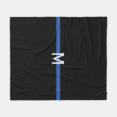 Monogram van de politie met blauwe lijn fleece deken (Voorkant (Horizontaal))