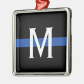 Monogram van de politie met blauwe lijn metalen ornament (Links)