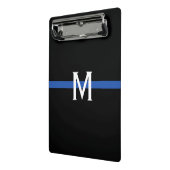 Monogram van de politie met blauwe lijn mini klembord (Angled2)