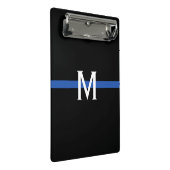 Monogram van de politie met blauwe lijn mini klembord (Schuin)