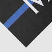 Monogram van de politie met blauwe lijn tissuepapier (Detail)