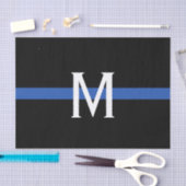 Monogram van de politie met blauwe lijn tissuepapier (Craft)