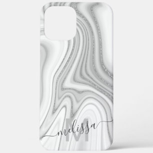 Monogram van de rendy zilverglitter Case-Mate iPhone case