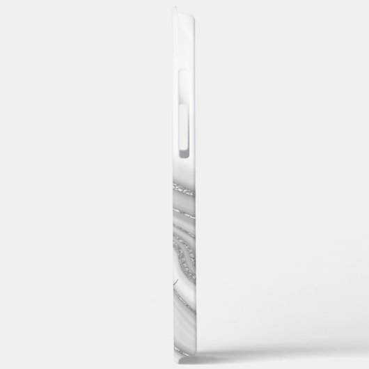 Monogram van de rendy zilverglitter Case-Mate iPhone case (Achterkant / Links)