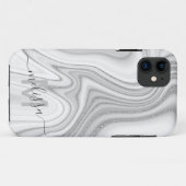 Monogram van de rendy zilverglitter Case-Mate iPhone case (Achterkant (horizontaal))