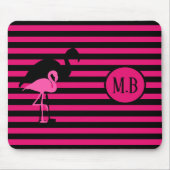 Monogram van de roze stapes van de Roze Flamingo B Muismat (Voorkant)