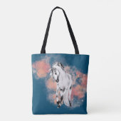 Monogram van de roze wolken van de Grijze Paard va Tote Bag (Achterkant)