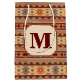 Monogram van de Tan van het Southwestern Ontwerp Medium Cadeauzakje (Voorkant)