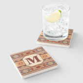 Monogram van de Tan van het Southwestern Ontwerp Stenen Onderzetter (Zijkant)