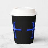 Monogram van de Thin Blue Line Police Retiting Par Papieren Bekers (Links)