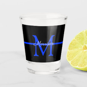 Monogram van de Thin Blue Line Police Retiting Par Shot Glas