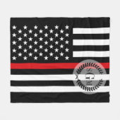 Monogram van de Vlag van de Lijn van de Fleece Deken (Voorkant (Horizontaal))