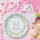 Monogram van de Voorjaarsweduwenfamilie Papieren Bordje (Feest)