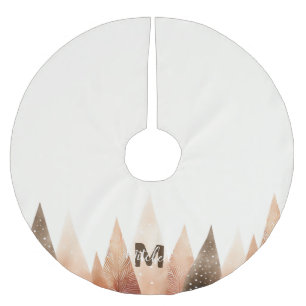 Monogram van de Waterverf van het winterbos Kerstboom Rok