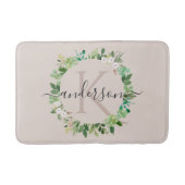 MONOGRAM VAN DE ZACTE BLUSH PINK WREATH FOLIAGE WA BADMAT (Voorkant)