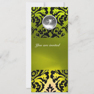 MONOGRAM VAN DE ZWART- EN GEEL-DAMASKGEM KAART