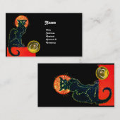 MONOGRAM VAN DE ZWARTE CAT-PARTIJ VISITEKAARTJE (Voorkant / Achterkant)