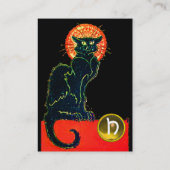 MONOGRAM VAN DE ZWARTE CAT-PARTIJ VISITEKAARTJE (Achterkant)